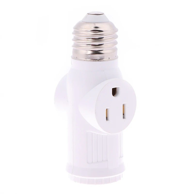 E26 Light Socket to Plug Adapter 2/3 Prong Light Bulb Outlet Socket Adapter