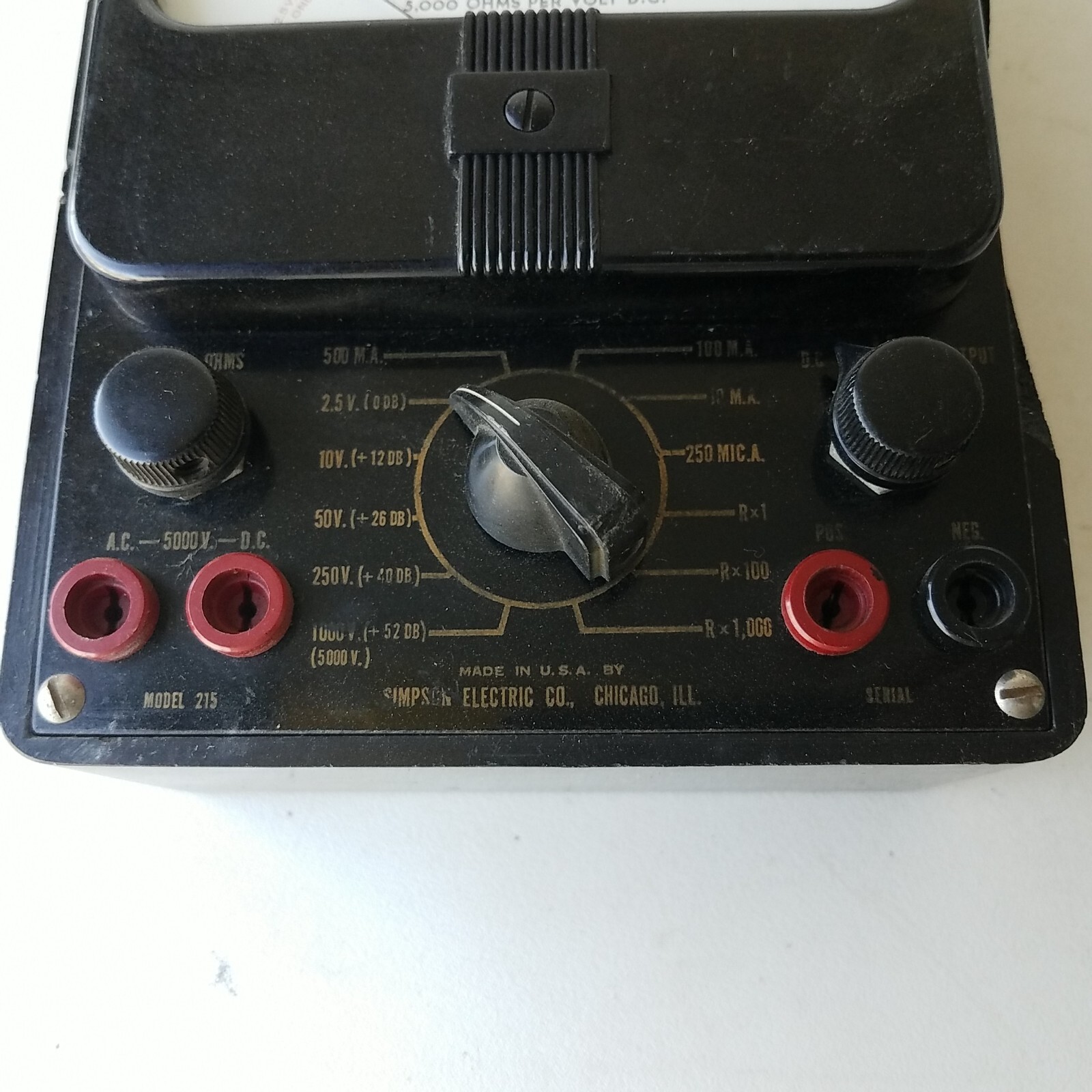 Simpson Model 215 Ohm Meter Multimeter Multi Tester