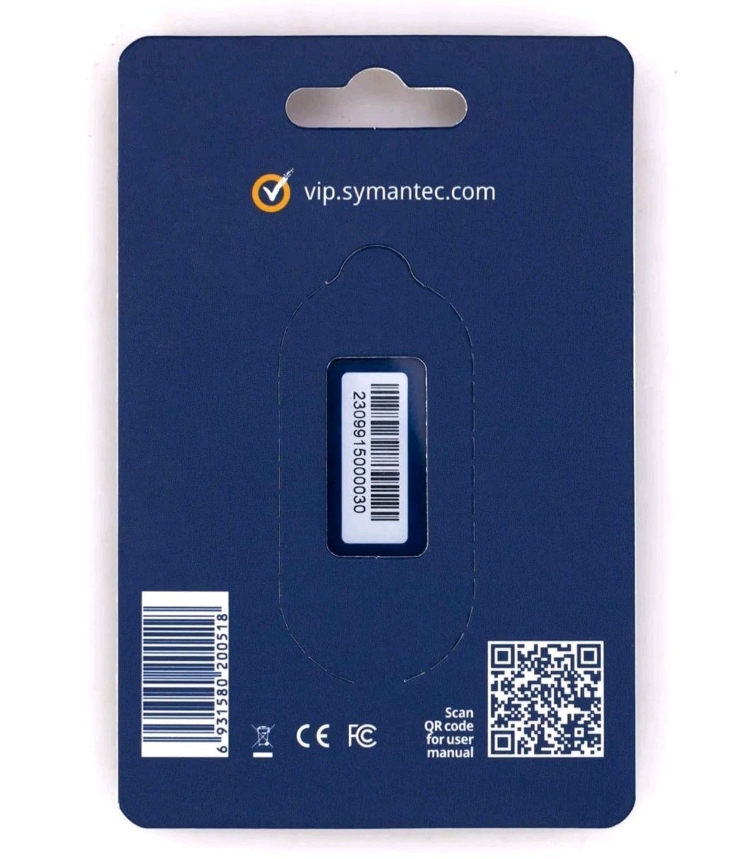 Symantec VIP Hardware Authenticator – OTP One Time Password Display Token
