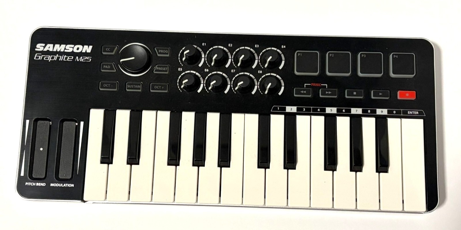 Samson Graphite M25 USB MIDI Controller Keyboard 25 Keys 8 Encoders & 4 Pads