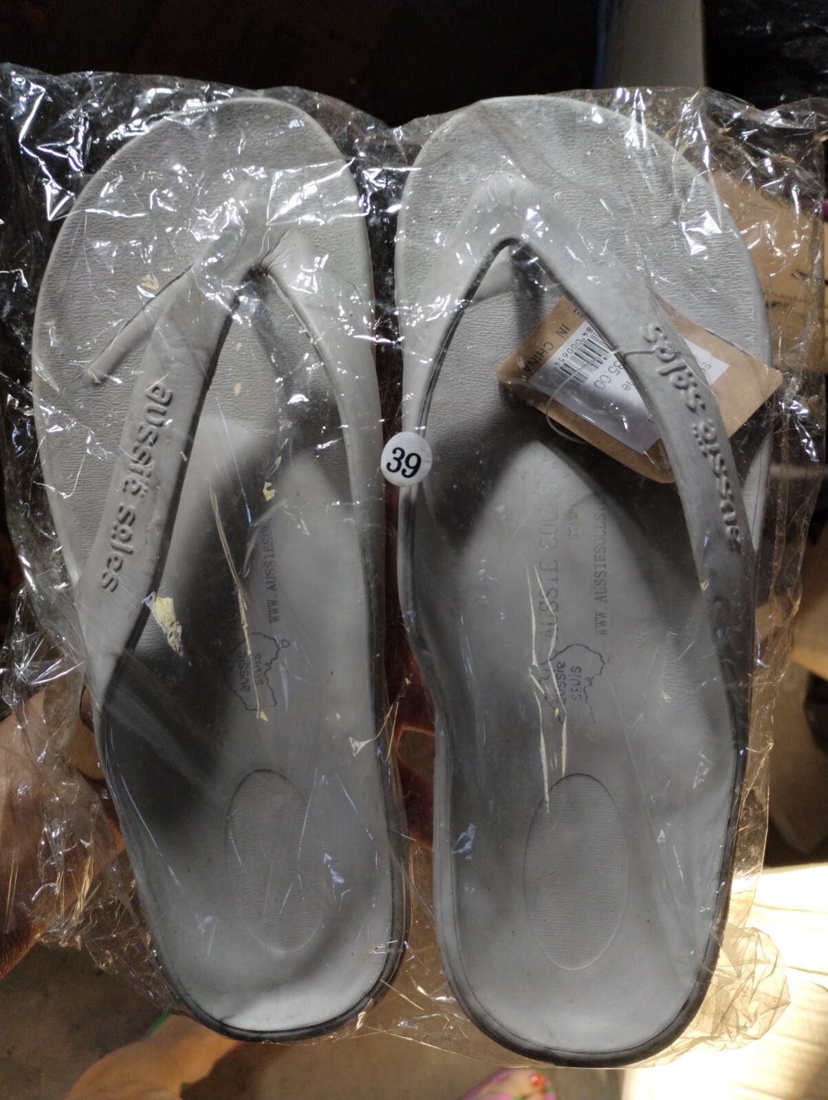 AUSSIE-SOULS soles-FLIP-FLOPS-STARFISH " stone size 39 - 8 flip flop