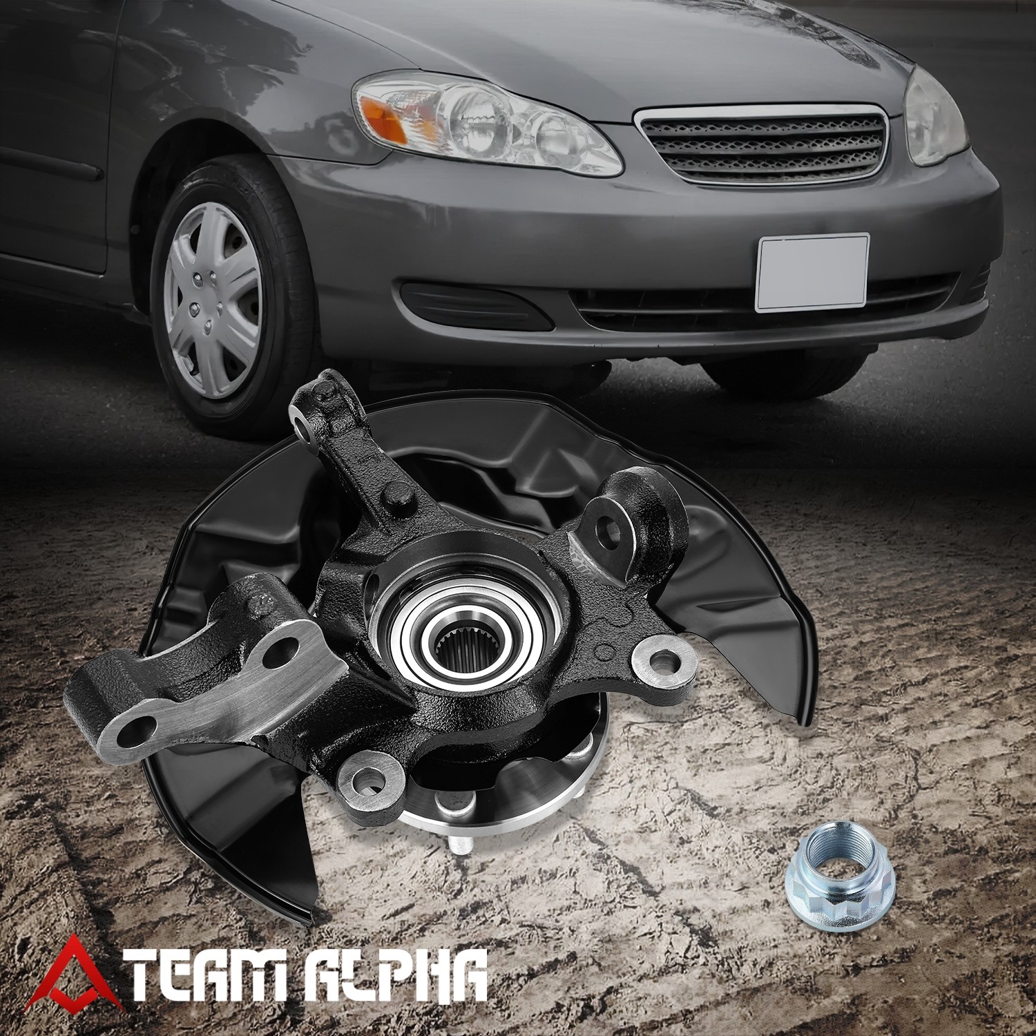 Front Right Steering Knuckle Wheel Hub Bearing Fits 2003-2008 Toyota Corolla