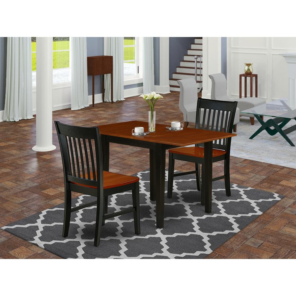 Dining Room Set Black & Cherry, NDNO3-BCH-W