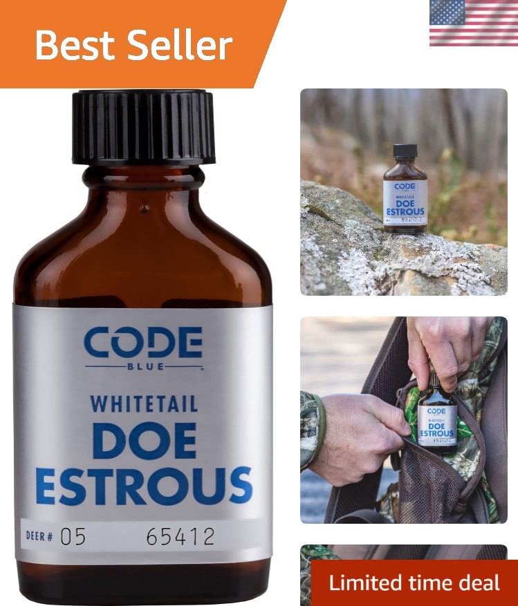 Amber Glass Bottle of Pure Whitetail Doe Estrous Urine - 1 Fl.oz. Potion