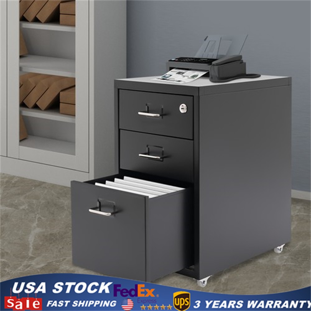 Mobile Filing Cabinet 3 Drawer Organizer Vertical File Cabinet Office Storage