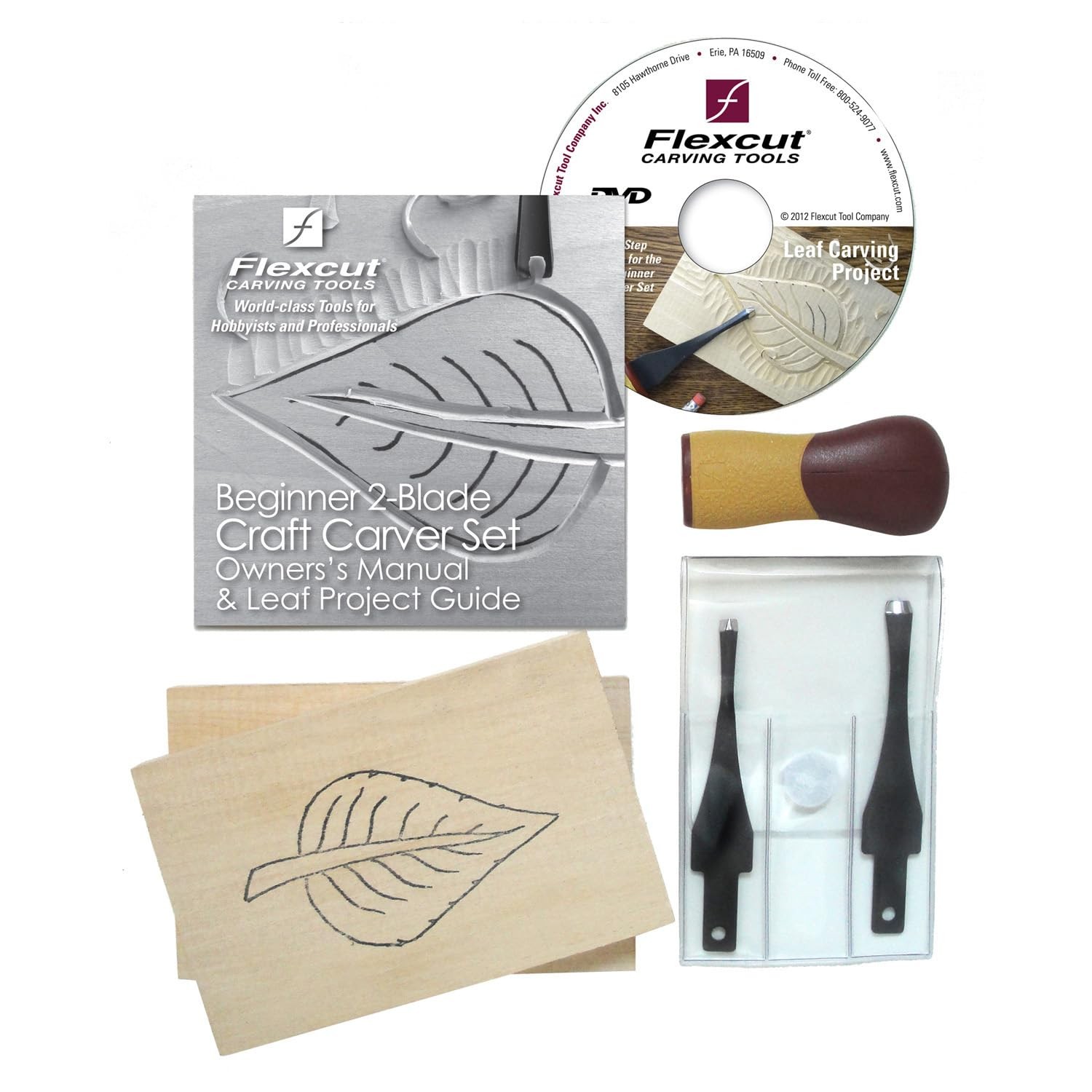Carving Tools, Beginner 2-Blade Craft Carver Set, with V Tool and Gouge, Interch