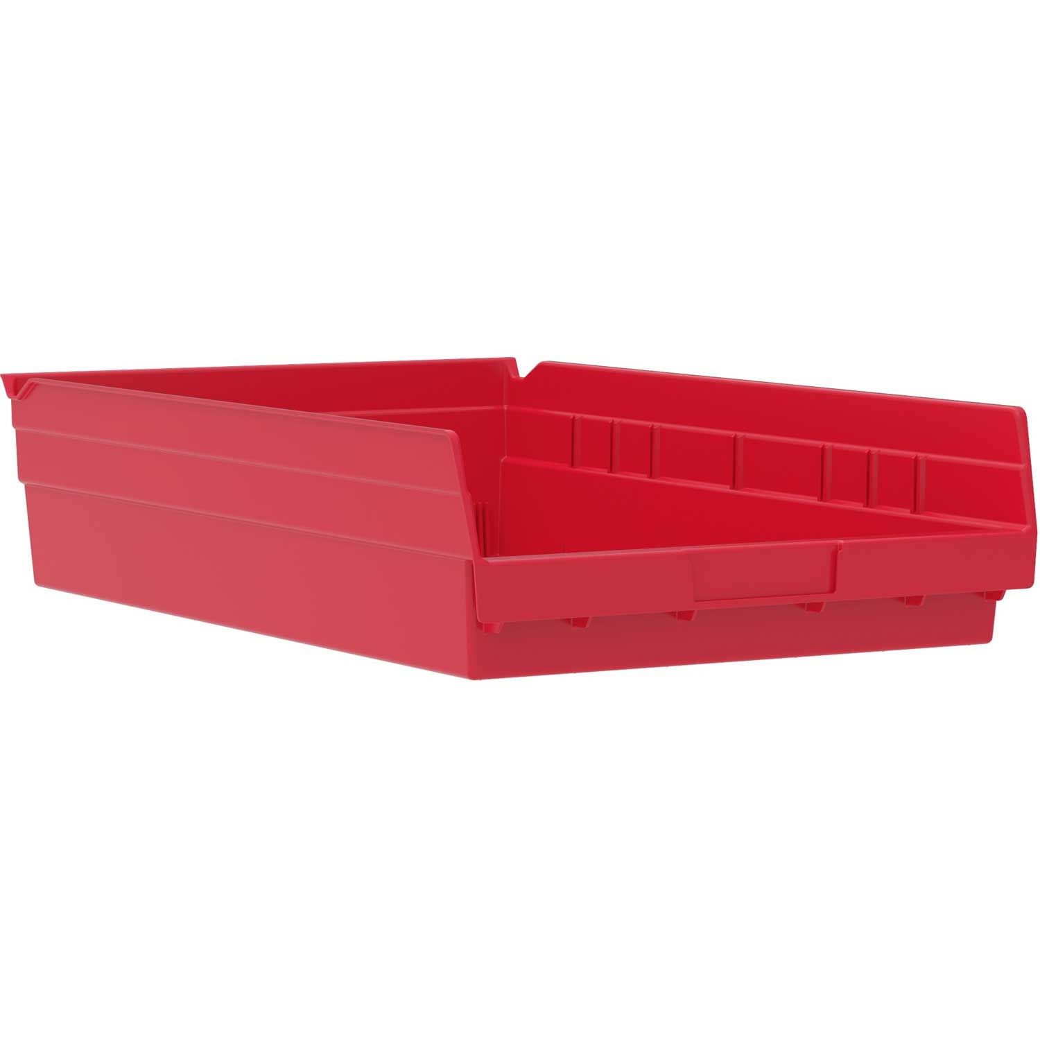 Akro-Mils Plastic Shelf Bin 11-1/8"W x 17-5/8"D x 4"H Red Lot of 12