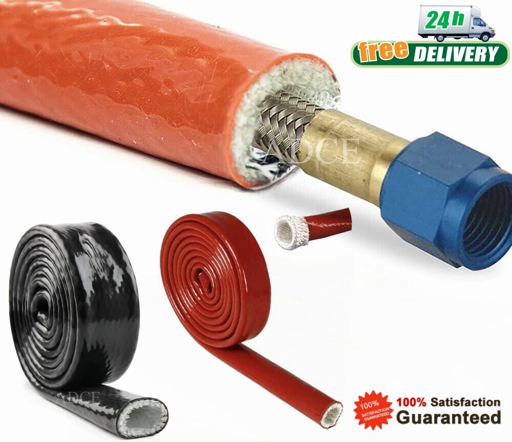 Heat Shielded Fire Sleeve Silicone Coated Fiberglass for Automotive Hose Line US