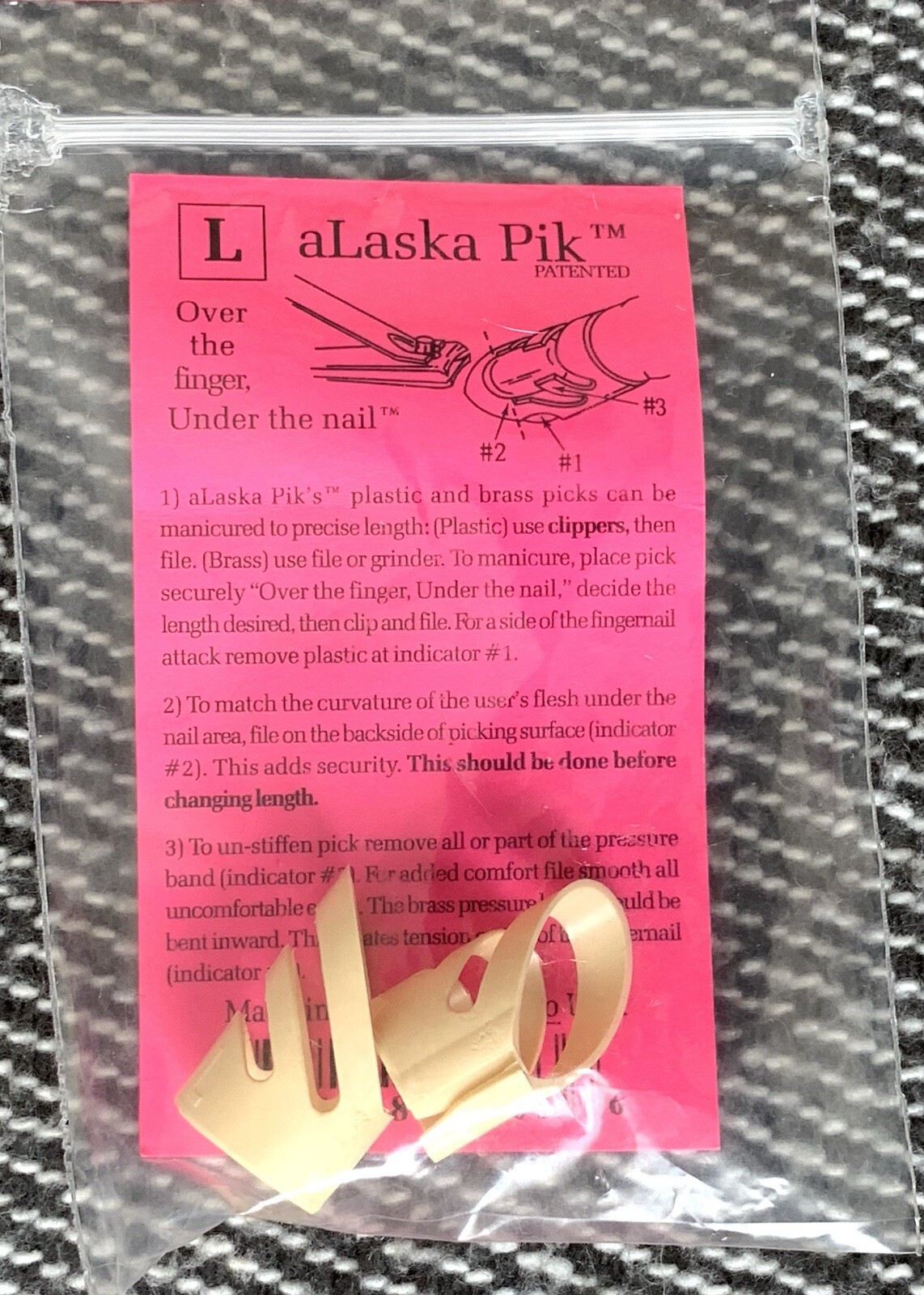 aLaska Pik PK40-L Large Plastic Fingerpicks New! Made in USA