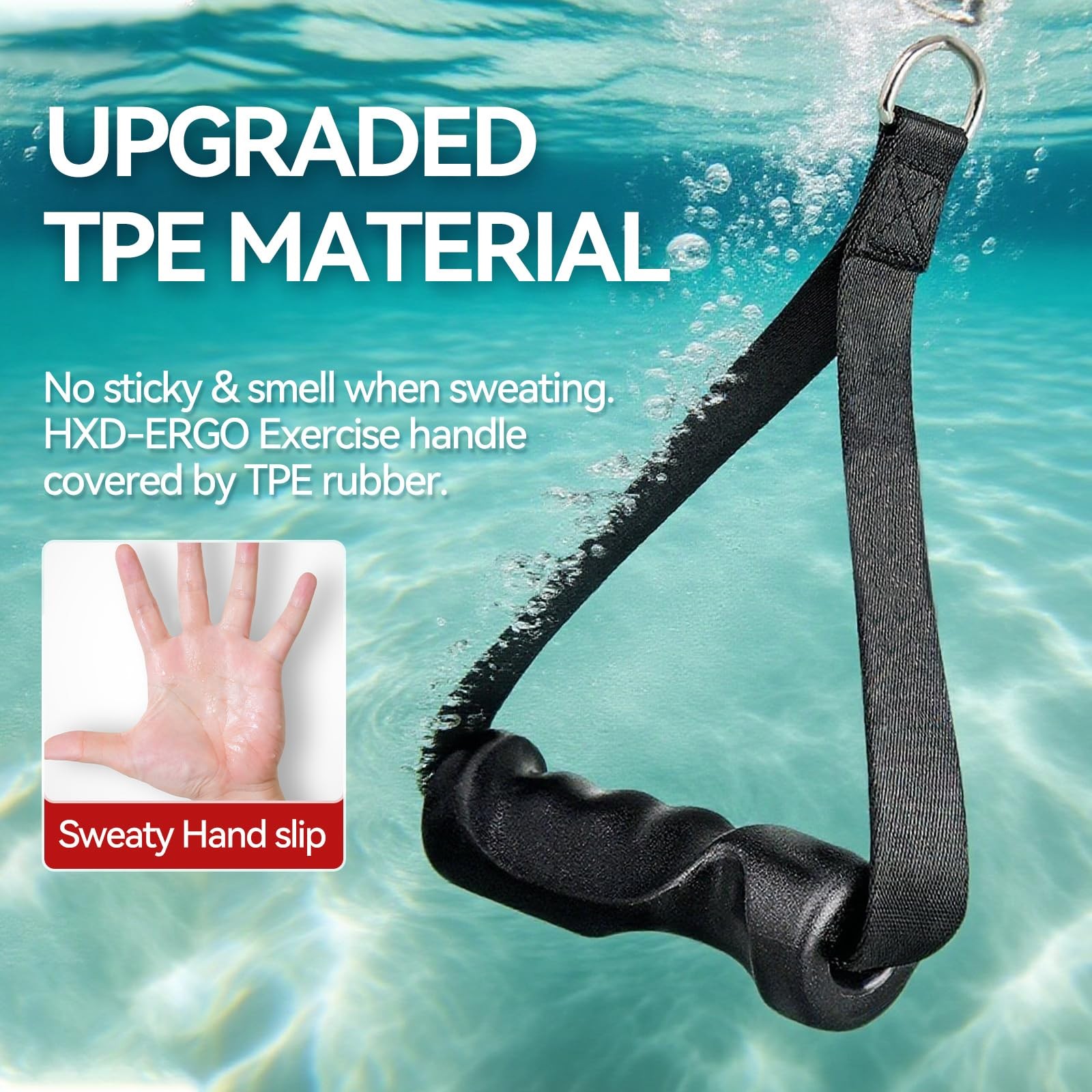 Exercise Handles - Ergonomic Gym Attachments for Cable Machine, Resistance Band