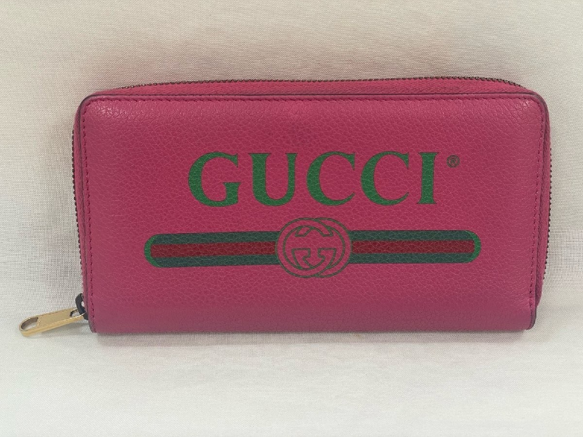 GUCCI Round Zipper 496317 Used Wallet From Japan