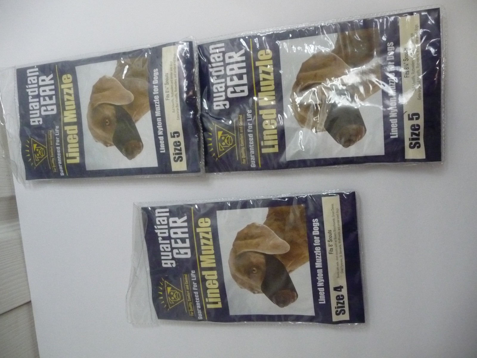 Guardian Gear Dog Muzzles Sizes 4 + 2..Size 5....Fits 81/4" Snout. NEW