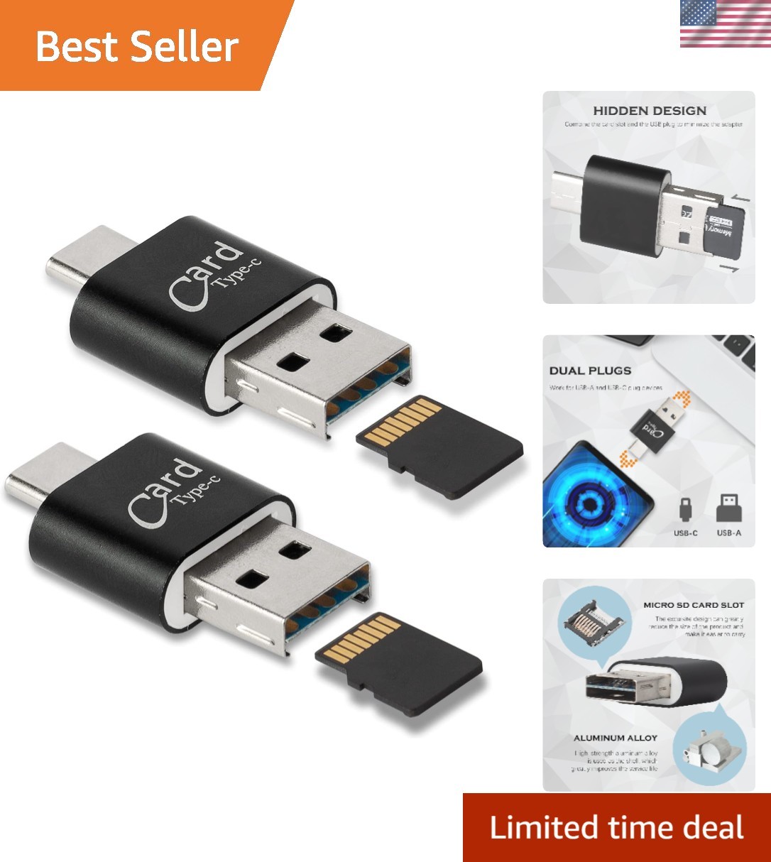 Portable Micro SD Card Reader with OTG Support – Ideal for Fast Data Management