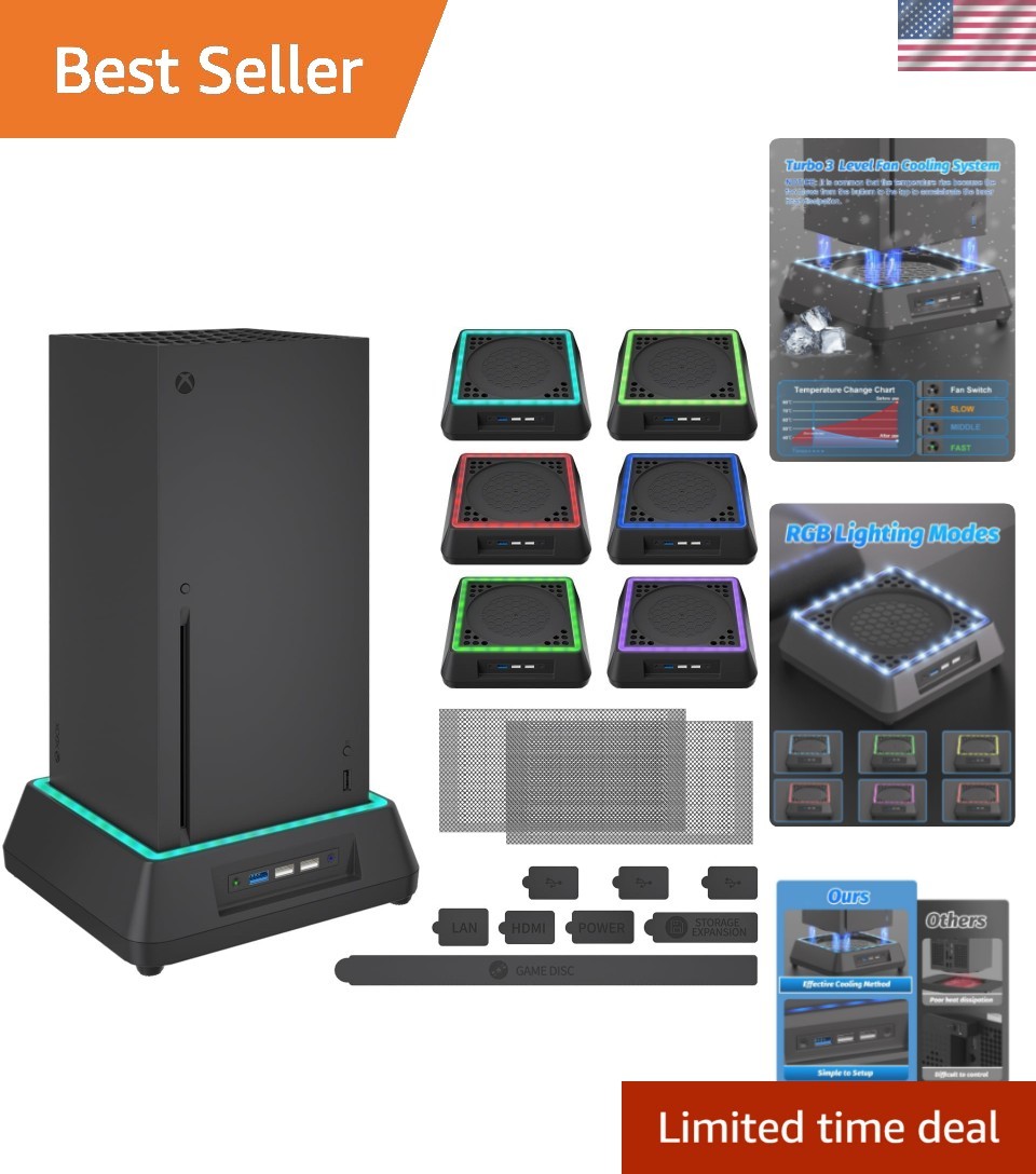 Ultimate Xbox Series X Cooling System with Turbo Fan & Adjustable RGB Lighting