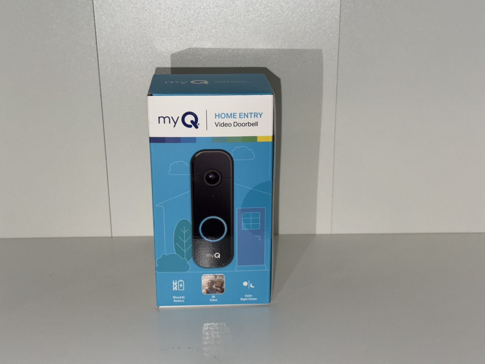 myQ Home Entry Video Doorbell 2K Wired Or Battery Color Night Vision Black
