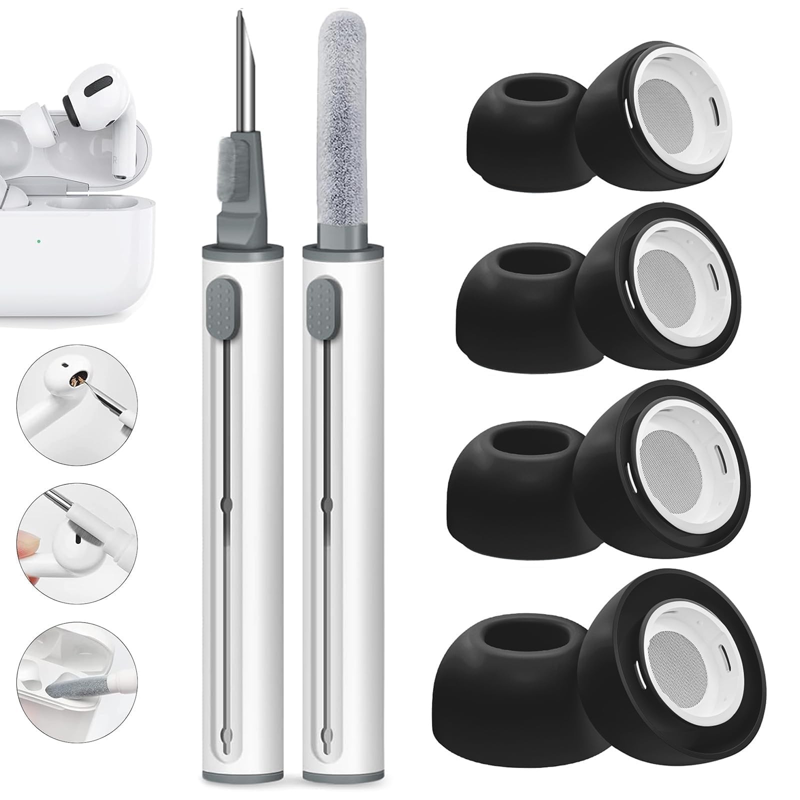 Vsagier 4 Pairs Replacement Ear Tips for AirPods Pro and for Air Pods Pro 2 w...