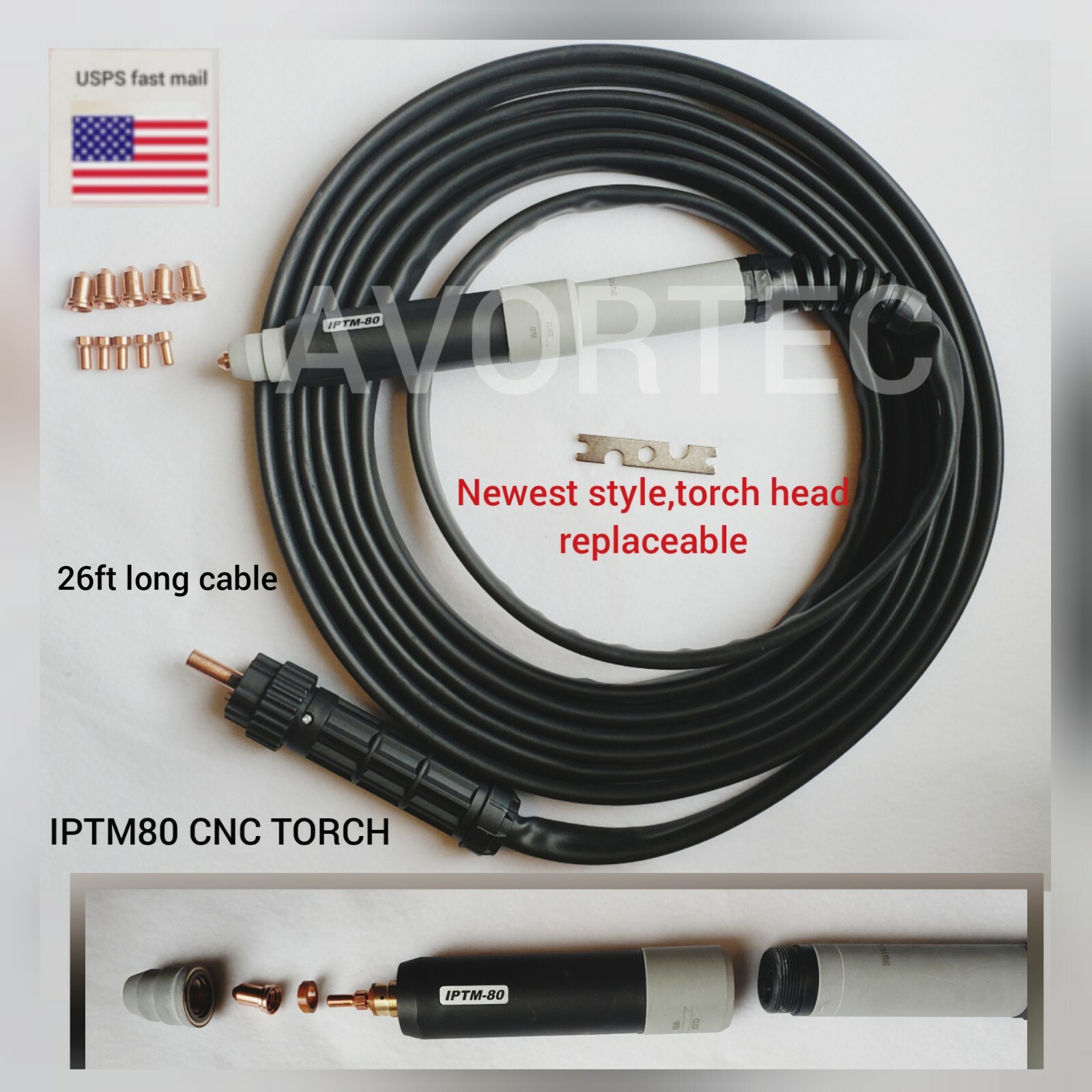 IPTM100 CNC Plasma Machine Torch Fit Everlast POWER PLASMA 80S, USPS PRIORITY