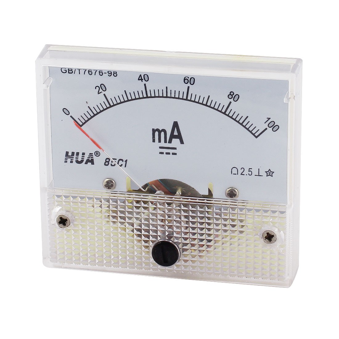 85C1 DC 0-100mA Class 2.5 Rectangle Analog Panel Ammeter Gauge Amperemeter Meter