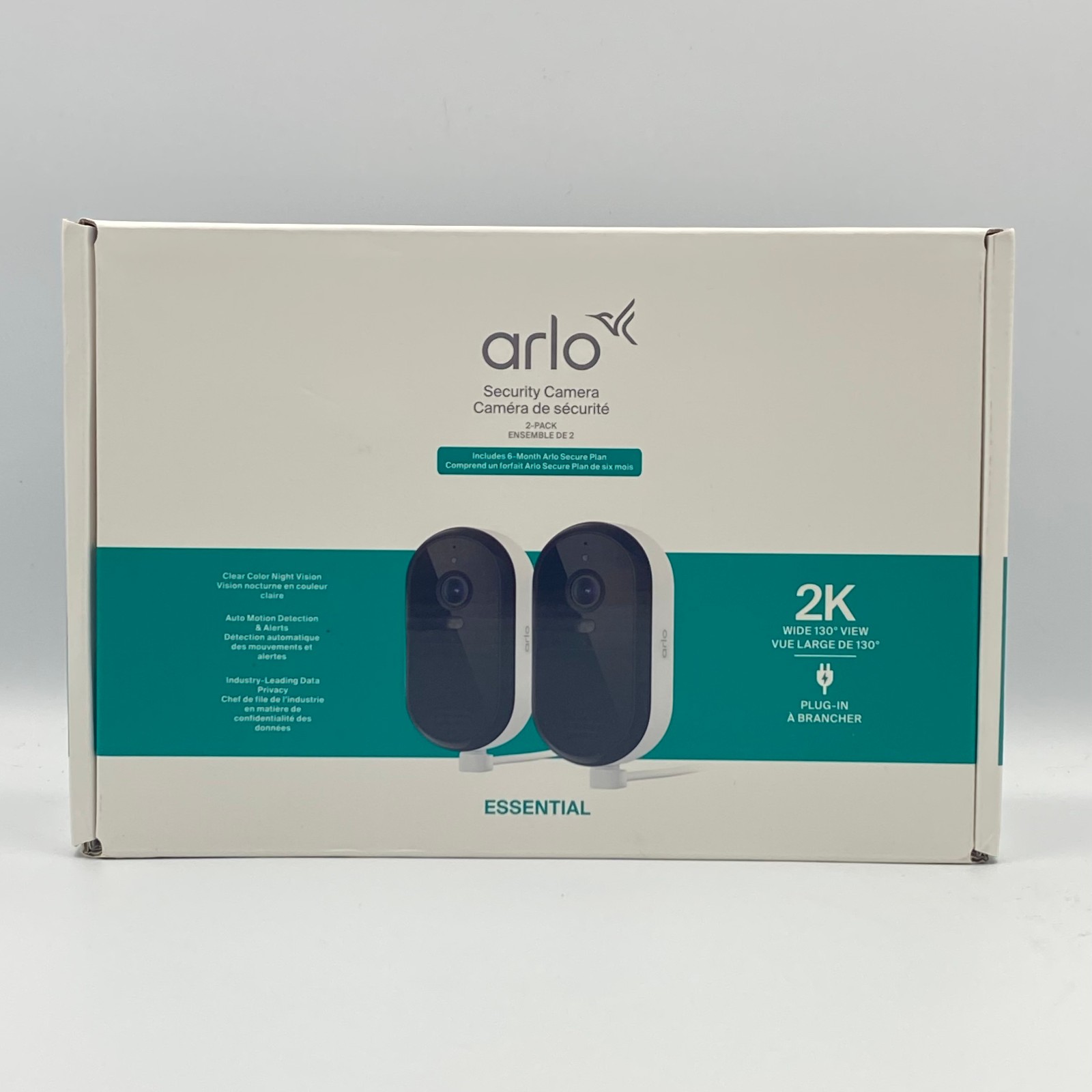 Arlo Essential 2K Outdoor Motion Detection Alert Security Camera System 2-Pack