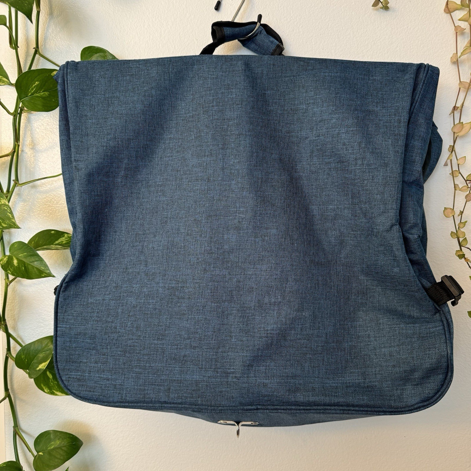 Prestige Foldable Garment Blue Bag with Multiple Zipper Pockets.