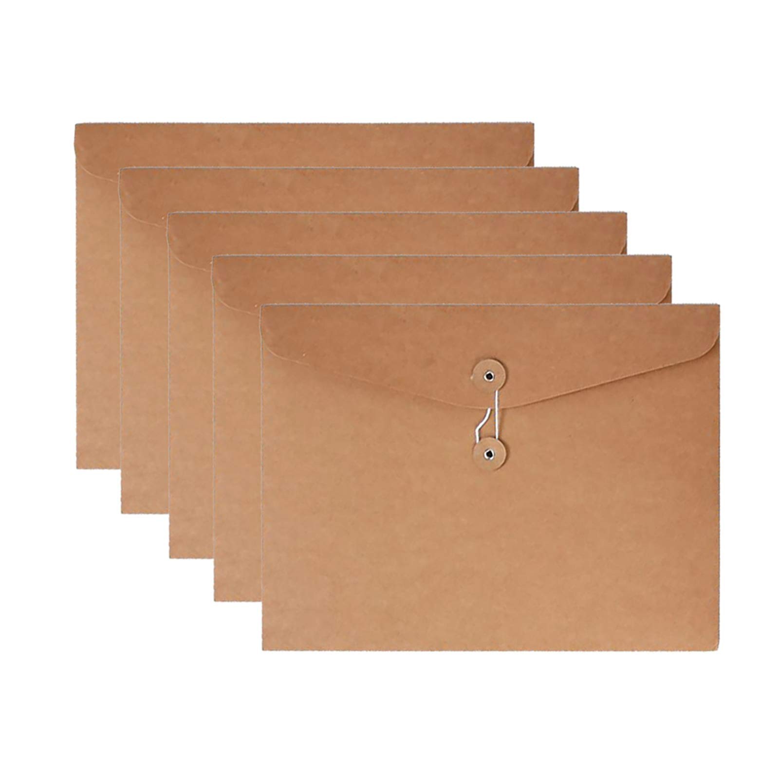 VANRA Kraft String Envelope File Folder Project Pack of 5, Brown