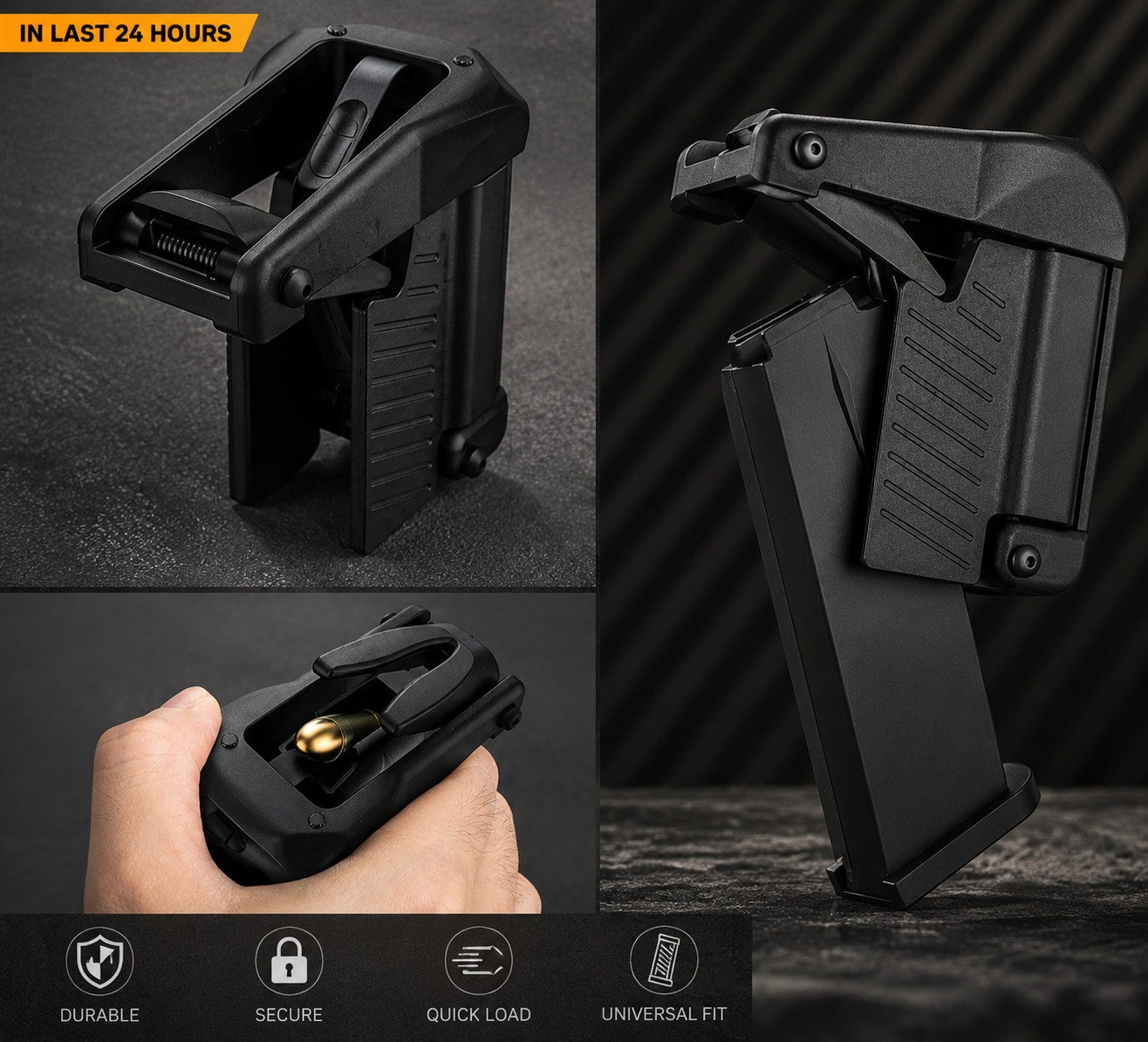 Portable Raptor Universal Pistol Speed Loader for Magazines from .380 9mm-45 ACP