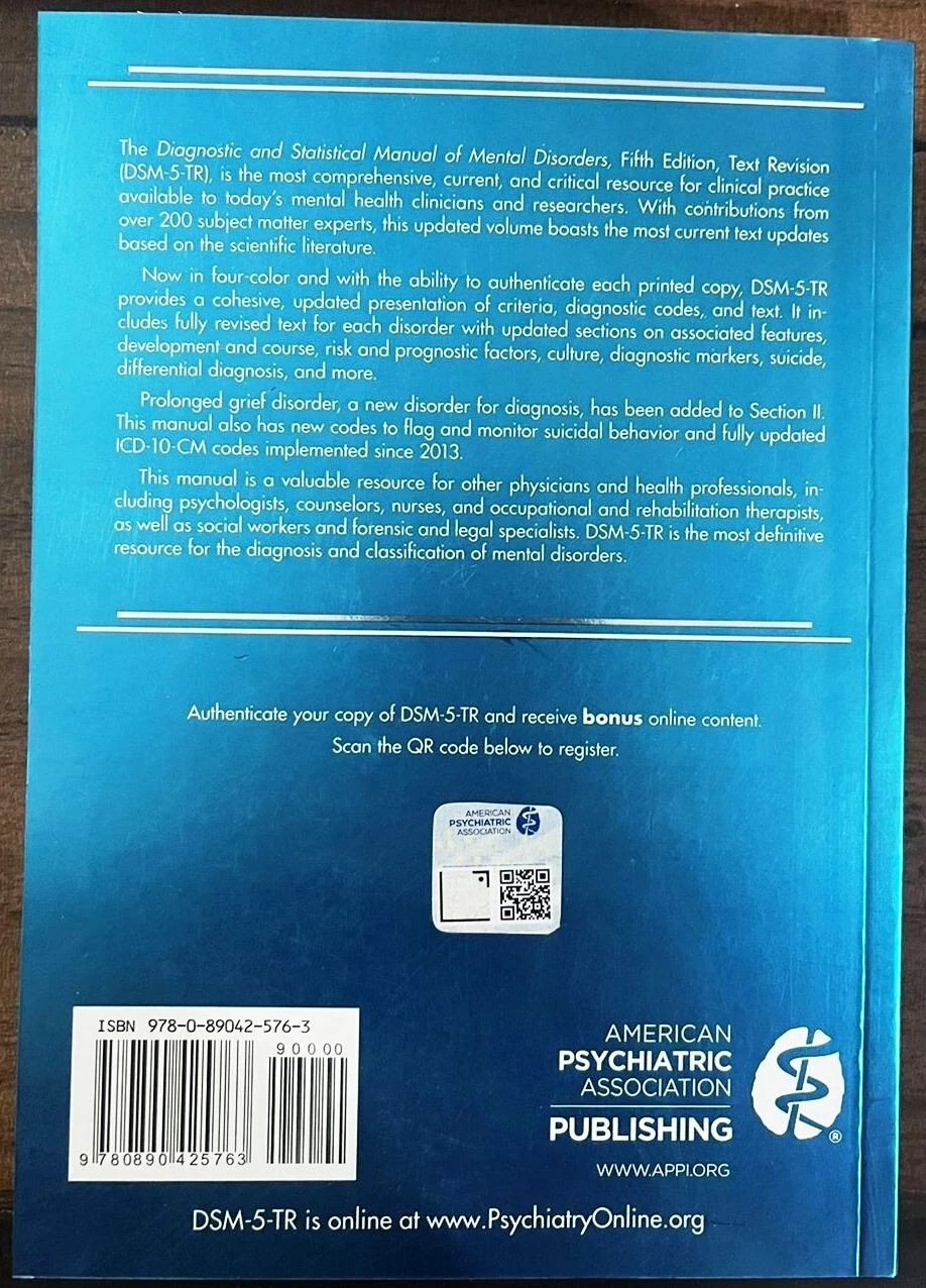 DSM-5-TR Diagnostic Manual Hardcover Desk Reference Classification Combo