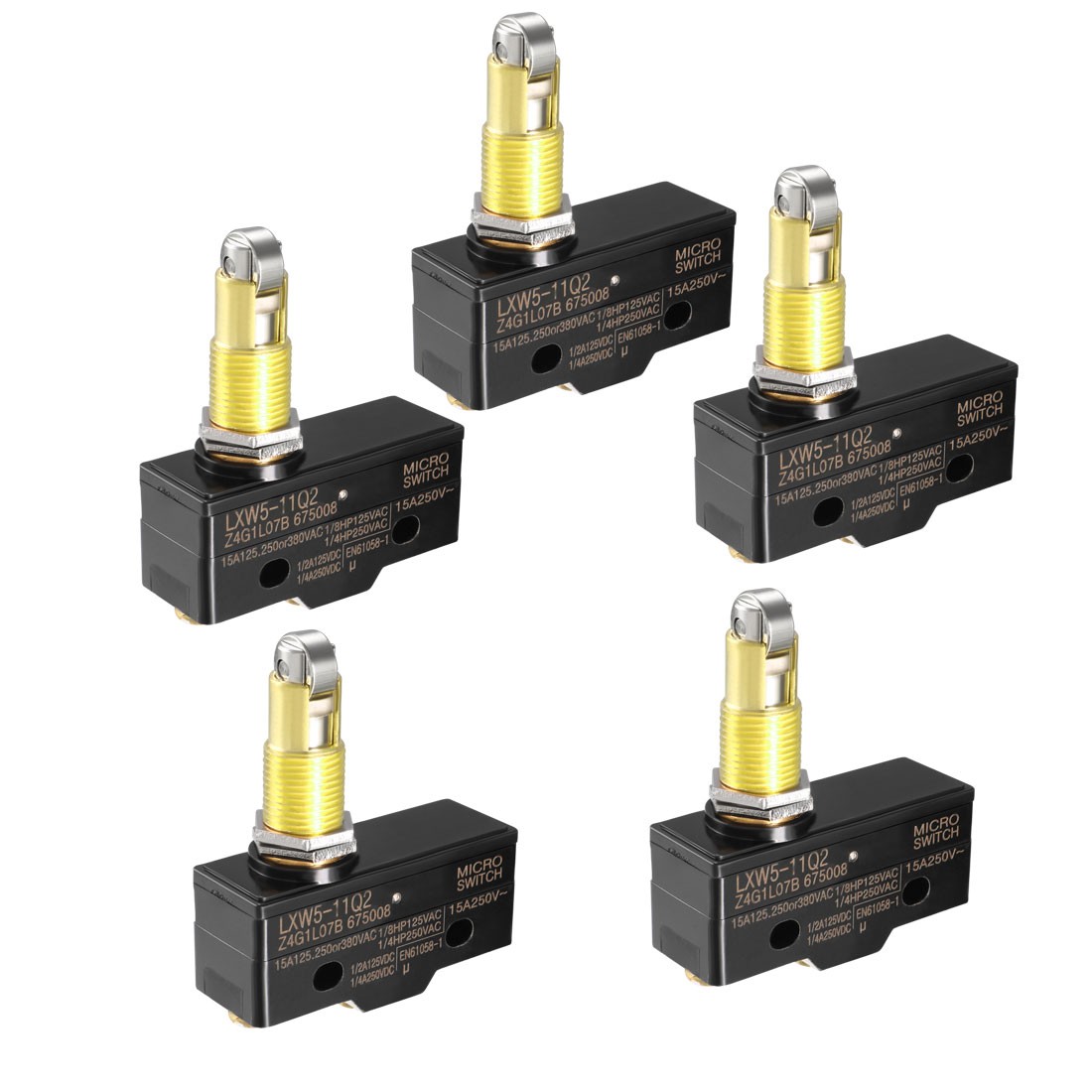 5PCS LXW5-11Q2 1NO + 1NC Panel Mount Roller Plunger Miniature Switches
