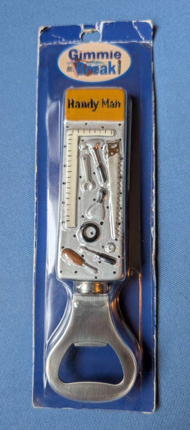 Gimmie a Break Handy Man Bottle Opener by Russ Berrie, 3D tools on handle