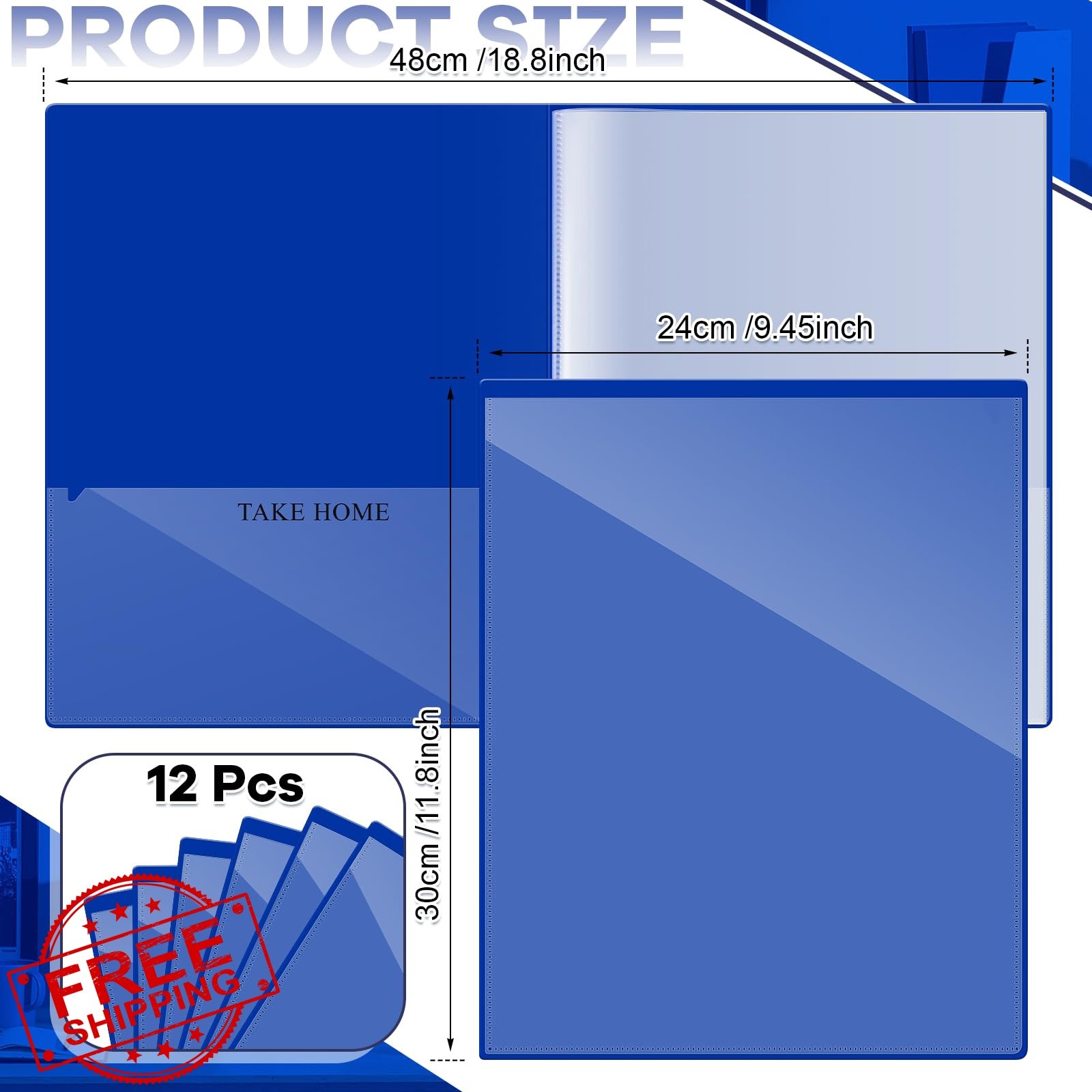 Henoyso 12 Pcs Dark Blue Folders