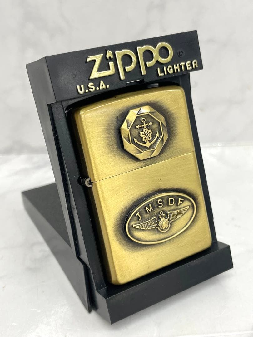 ZIPPO Lighter Case JMSDF Gold Case only No inside Unit ZIPPO ZIPPO ZIPPO ZIPPO