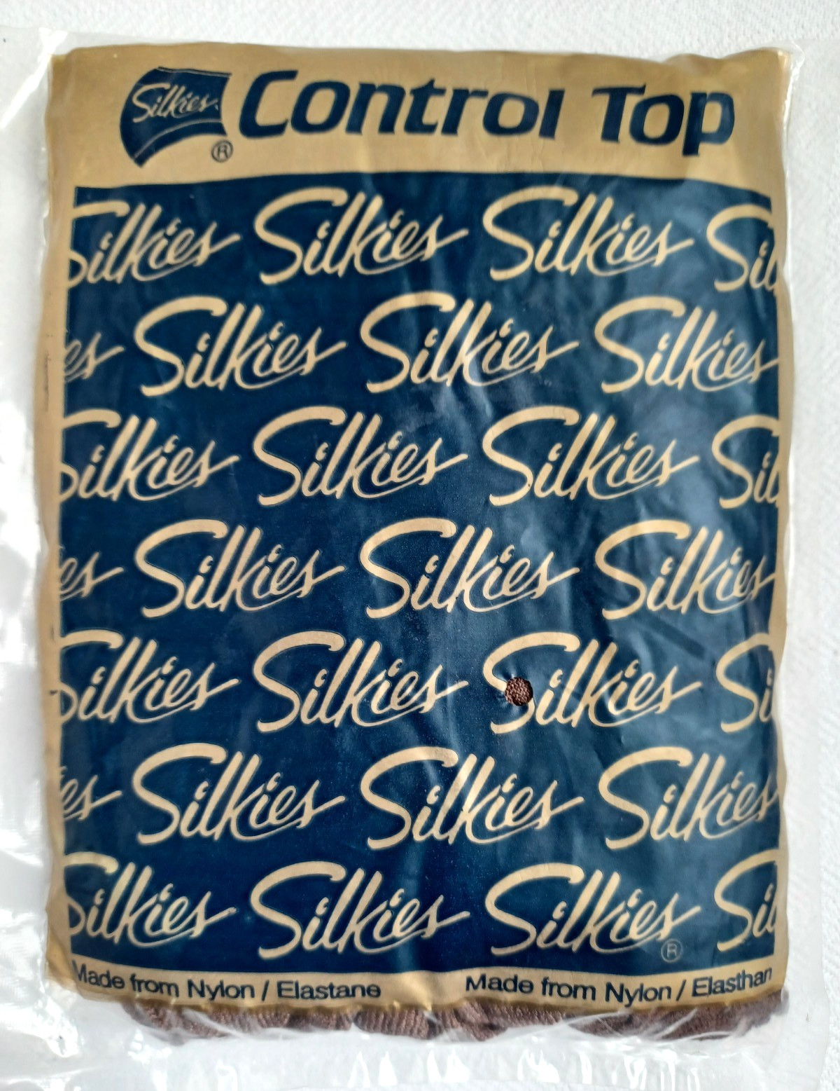Silkies Control Top Tights With Leg Support & Gusset Taupe Brown Shade XL 48-52