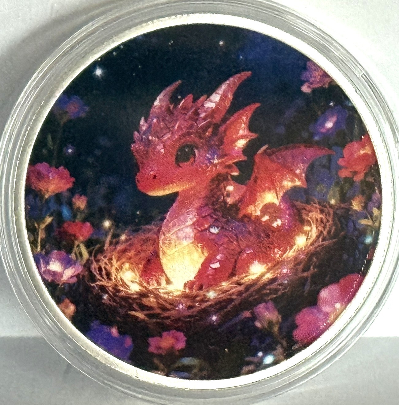 Hayleybug 1 oz Ruby Hatchling silver Round w/ COA mintage 15