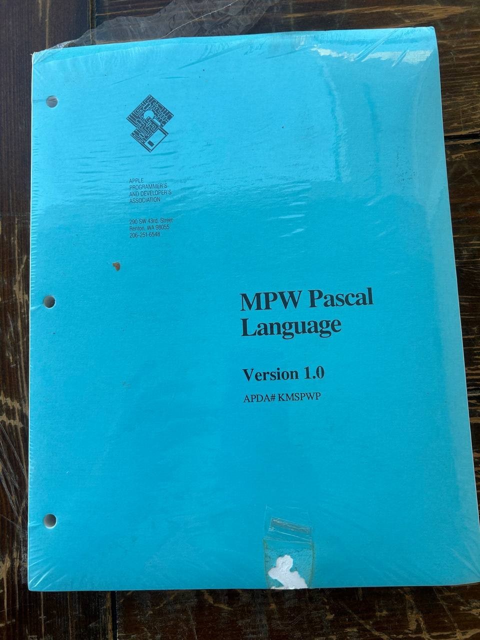 Apple MPW Pascal Language v1.0 Manual APDA KMSPWP w Disk Vintage