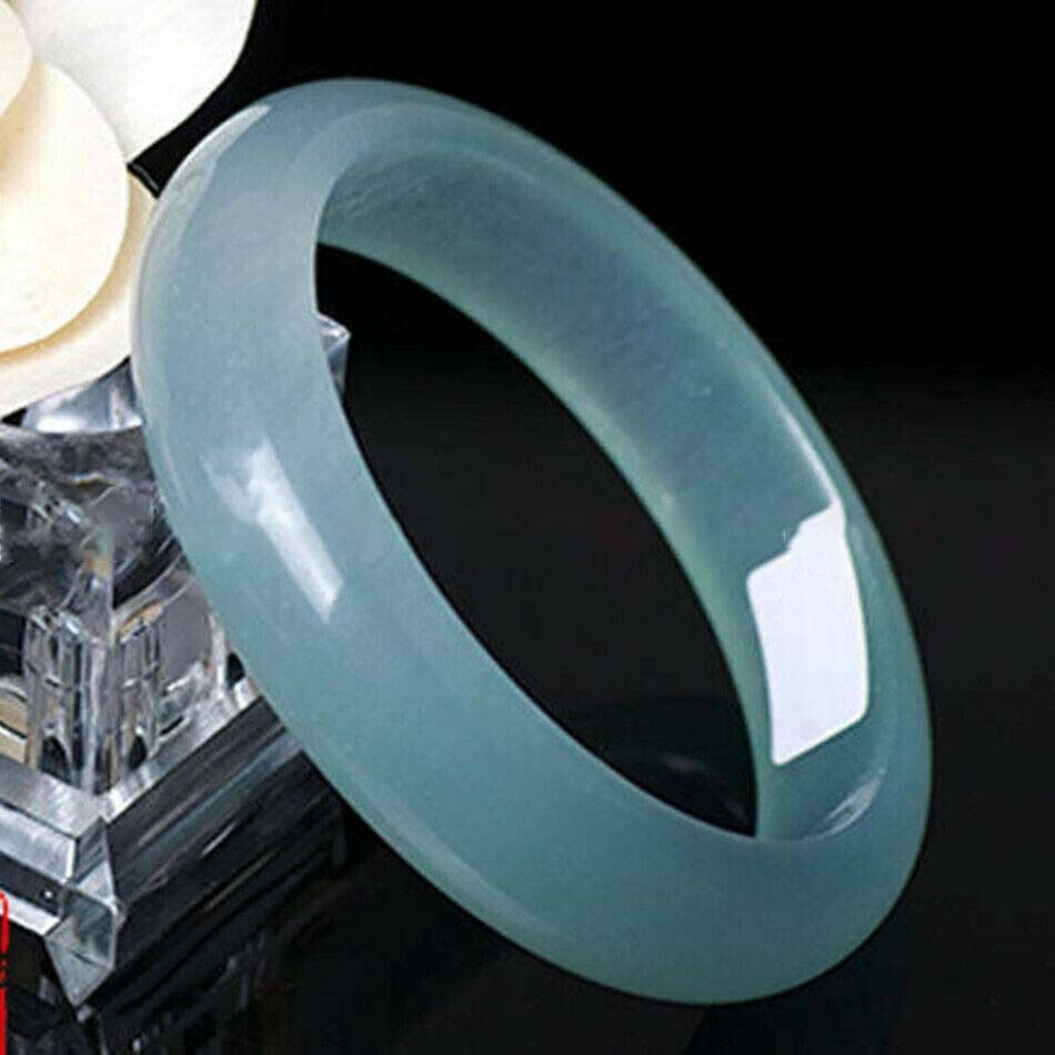 100% Natural 56-62mm Aquamarine Jade Bracelet AA Jewelry Gift