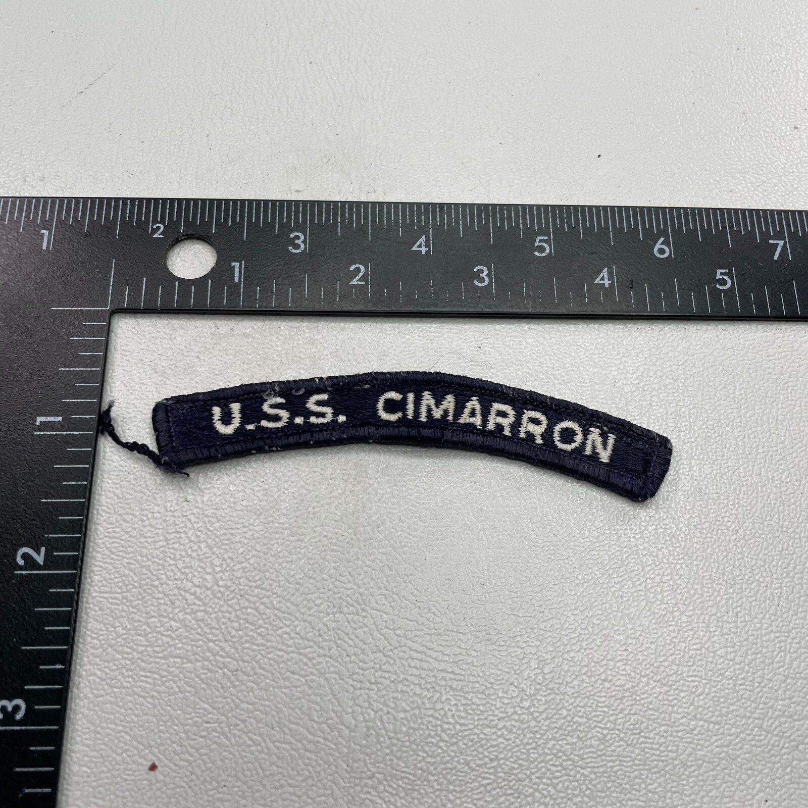 US Navy USS CIMARRON OILER SHIP Tab Patch (Rocker, UIM) 27E6