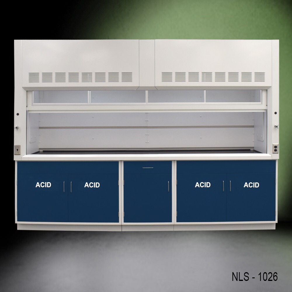 10' x 4'  Laboratory Fume Hood w/ ACID Storage Cabinets / Valves / E2-793