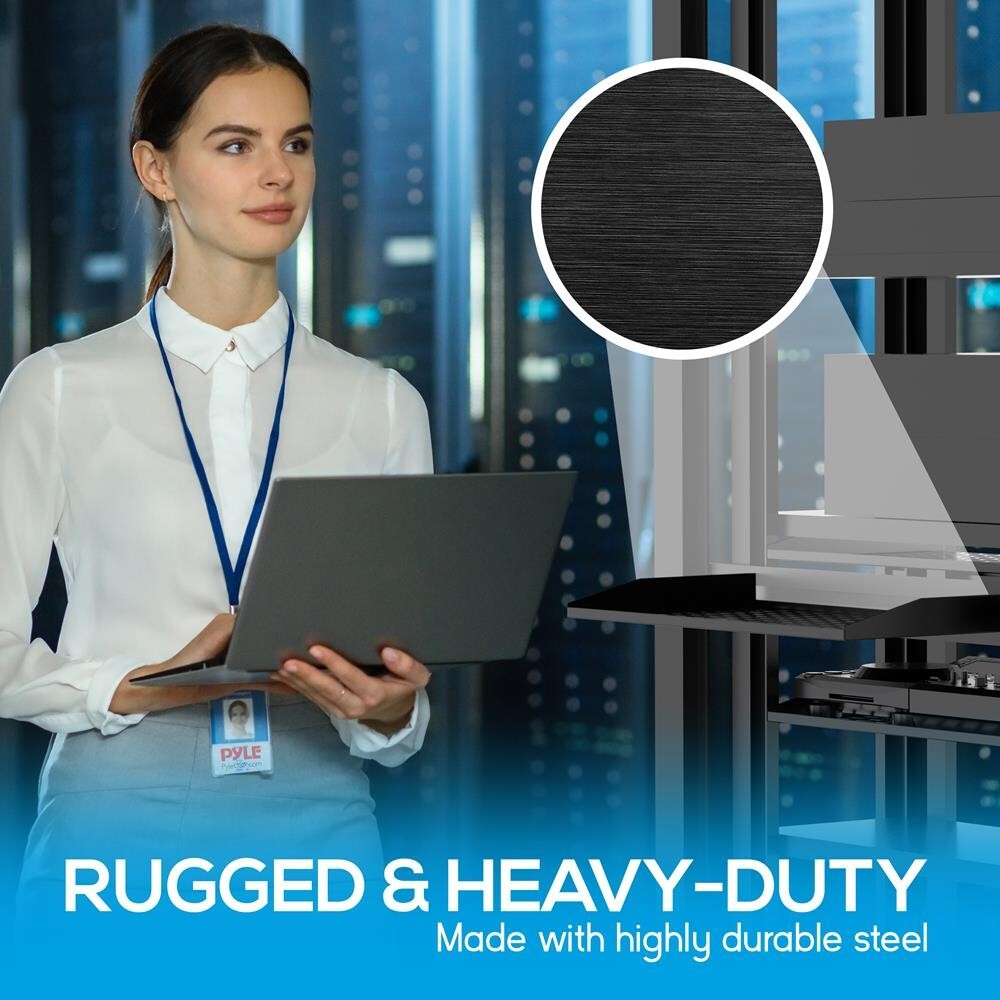 Pyle 2U 19in Wall Mount Server Rack Shelves - Universal Device Mounting Tray