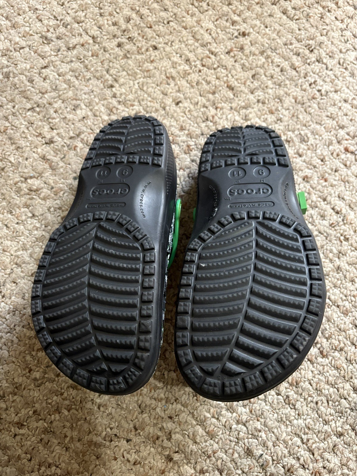 Minecraft Crocs Classic Clogs Black White Mobs Creeper Size Men's 9