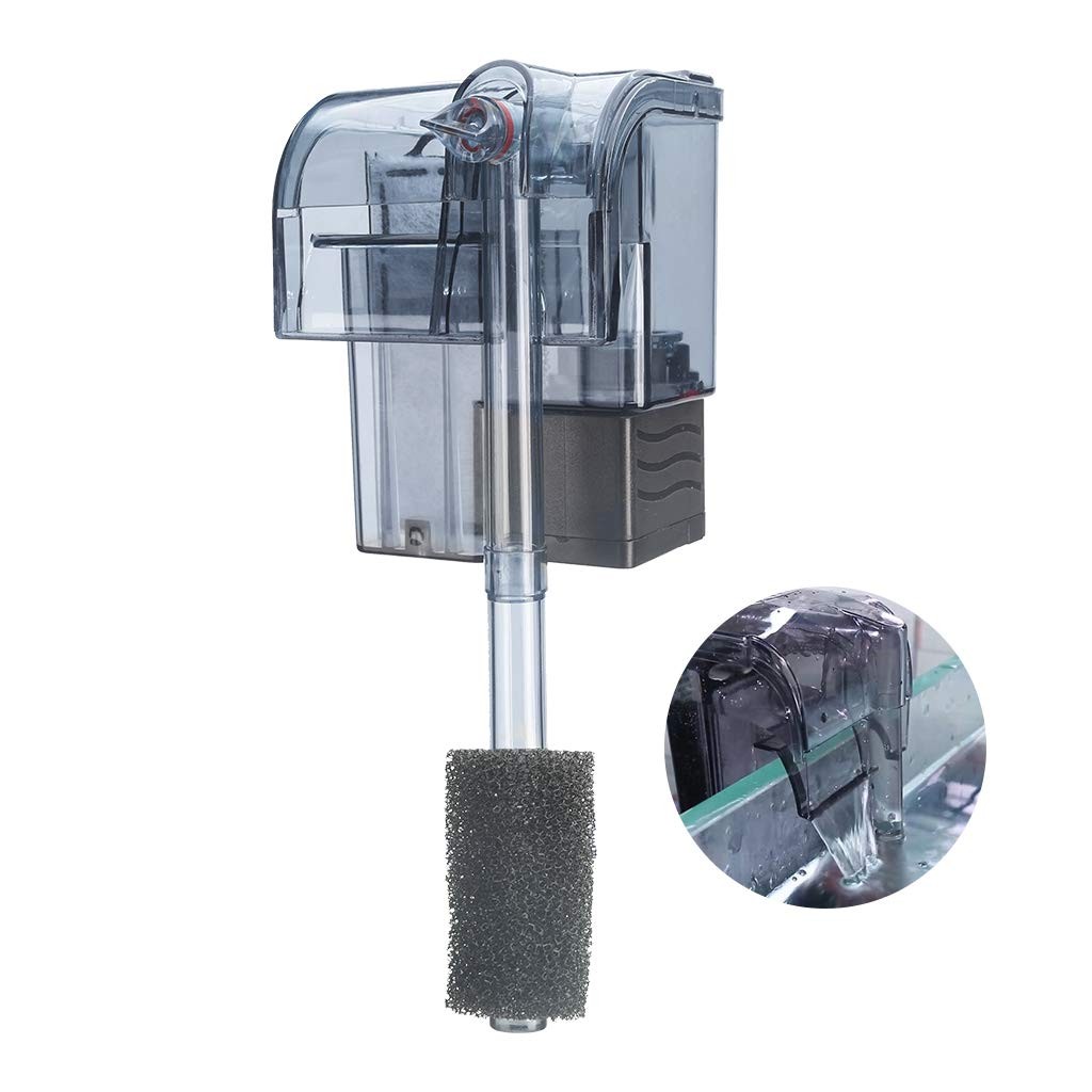 Boxtech Aquarium Hang On Filter - Power Waterfall Suspension 5-10 Gal, Black