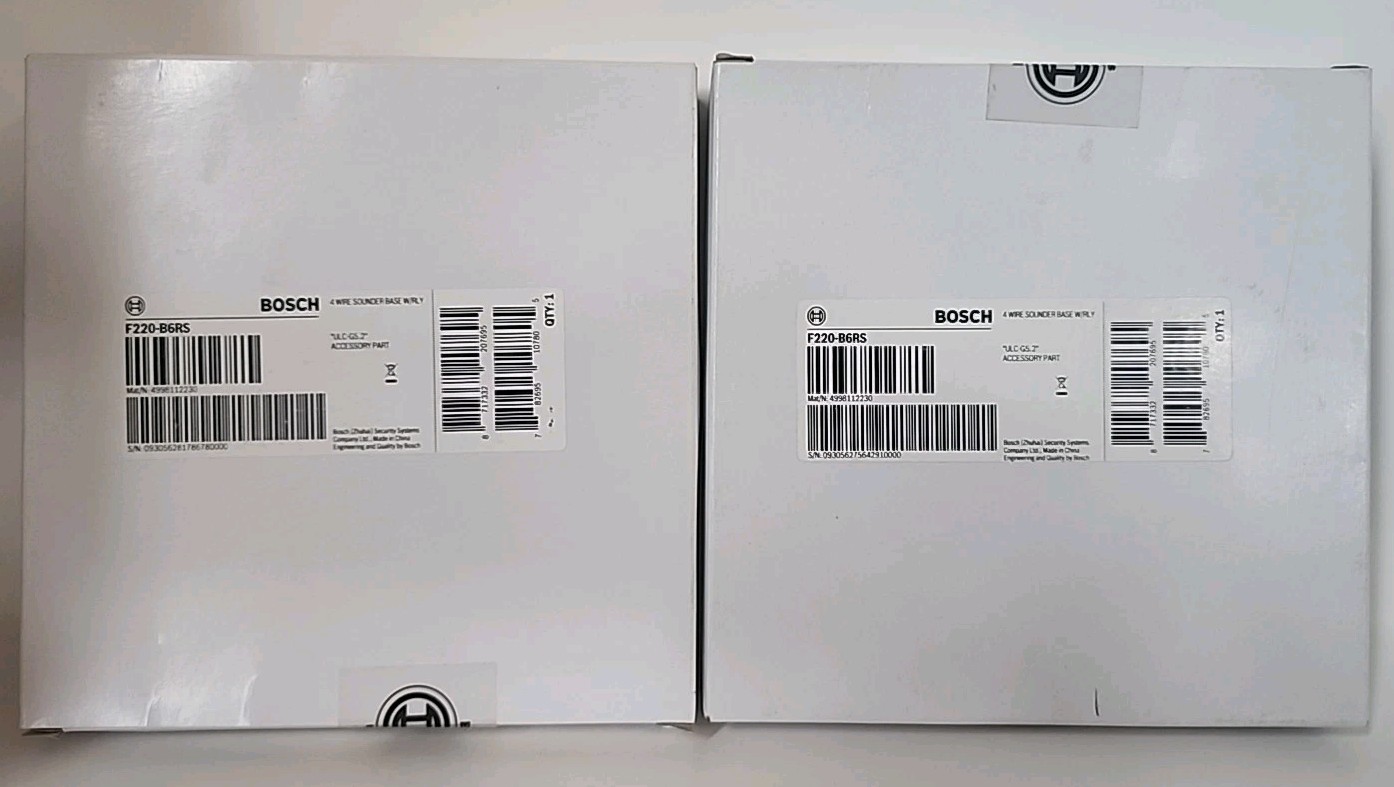 Lot of 2 BOSCH F220-B6RS  Four-wire Sounder Bases with Relay (4998112230)