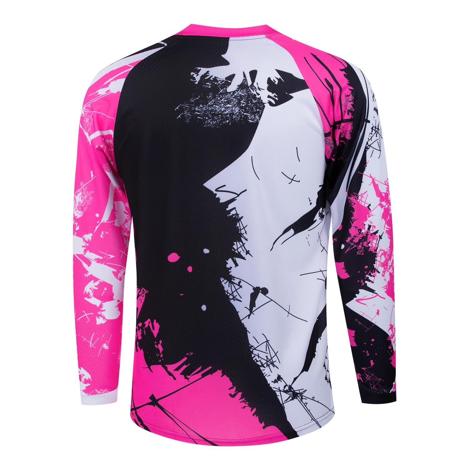 Kids MTB Cycling Jersey Shirt for Ages 412 Hot Pink Racewear Design