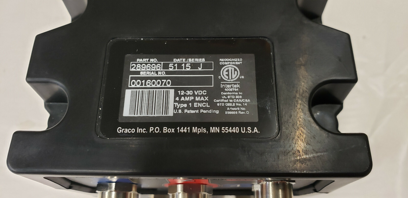 Graco 289696 FCM Fluid Control Module Cube 12-30VDC 4Amp. NEW TAKEOFF NO BOX