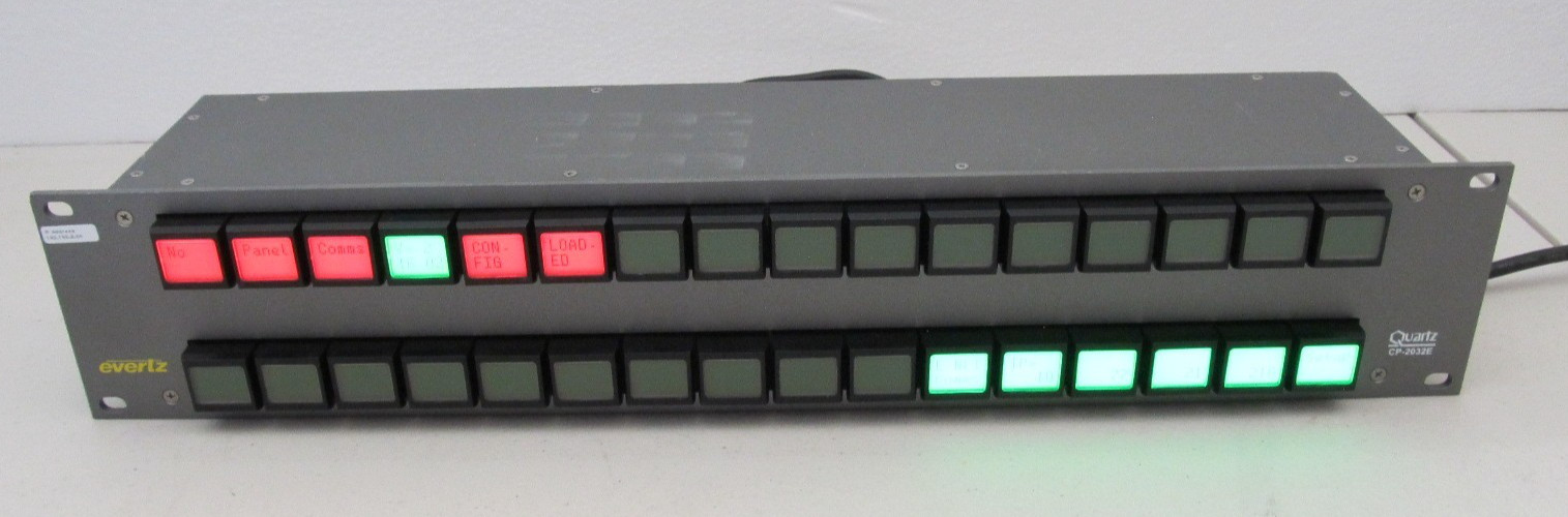 Evertz Quartz CP-2032E Intelligent Router Remote Panel, 2RU 32 buttons