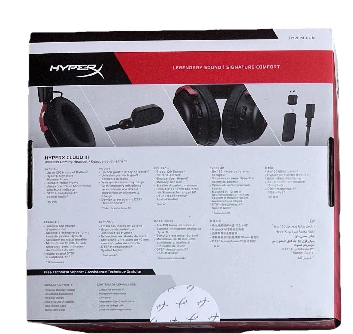 HyperX Cloud III Wireless Gaming Headset for PC, PS5, PS4, DTS| Black & Red