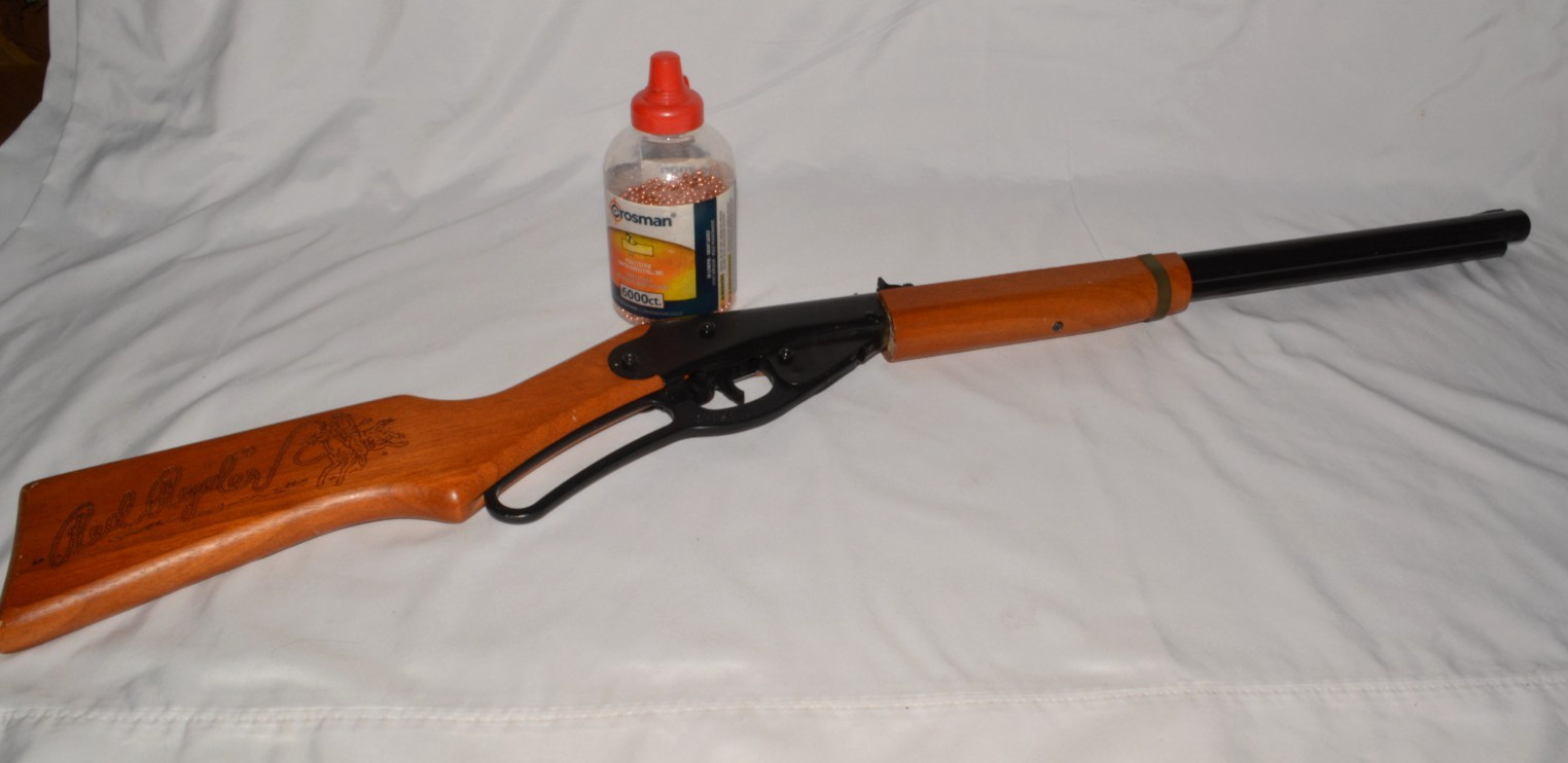 Daisy Red Ryder Model 1938B Lever Action BB Gun Rifle Wood Stock w Crosman BBs