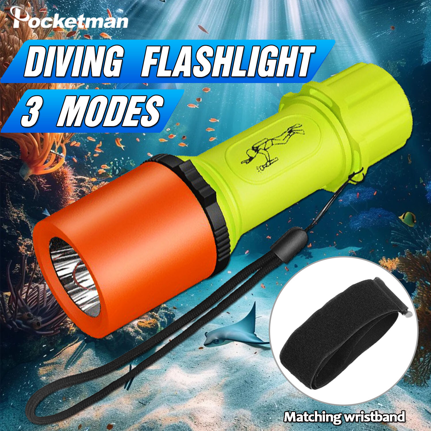 100000LM Scuba LED Diving Flashlight Dive Torch Underwater Snorkeling Light