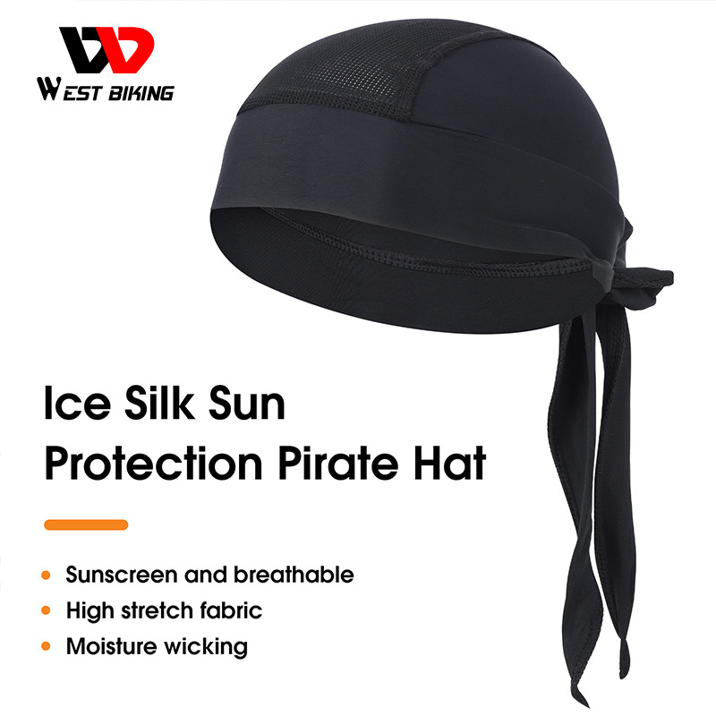 WEST BIKING Summer Ice Silk Sun Protection Cycling Pirate Hat Outdoor Sports Cap