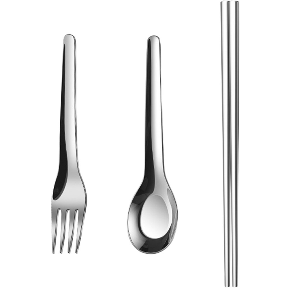 Travel Tableware Set with Case Reusable Cutlery Metal Chopsticks