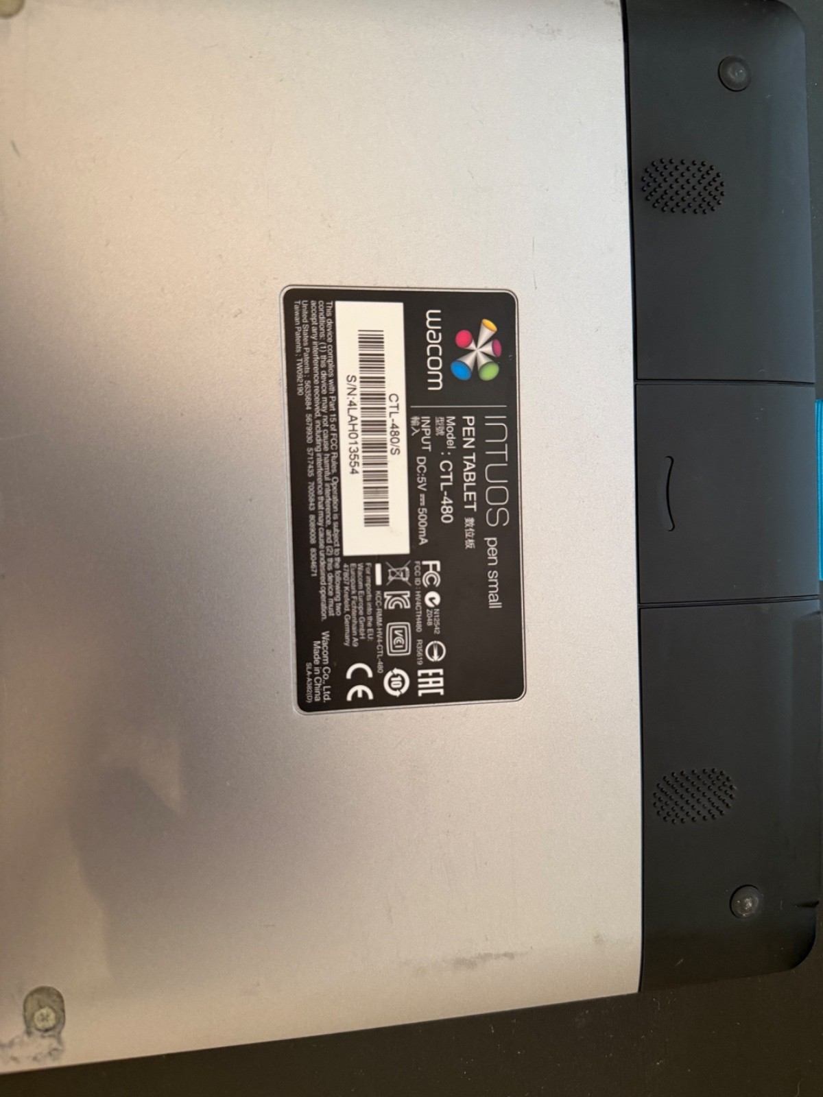 Wacom CTL-480 Intuos Small Creative Pen Tablet - Tested & Working